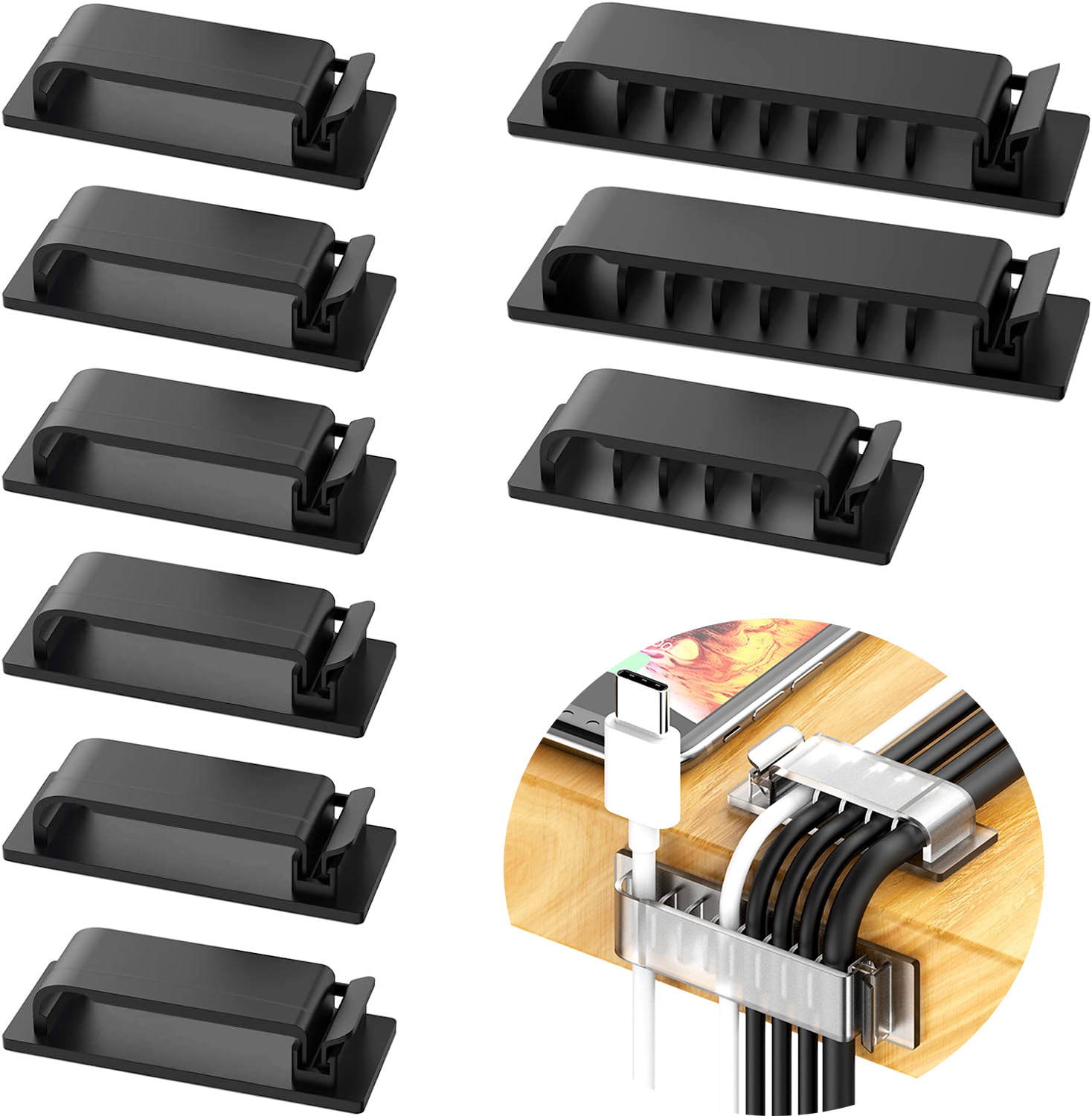Wall Anchor Plastic - Organizer kabli Samoprzylepne klipsy do kabli