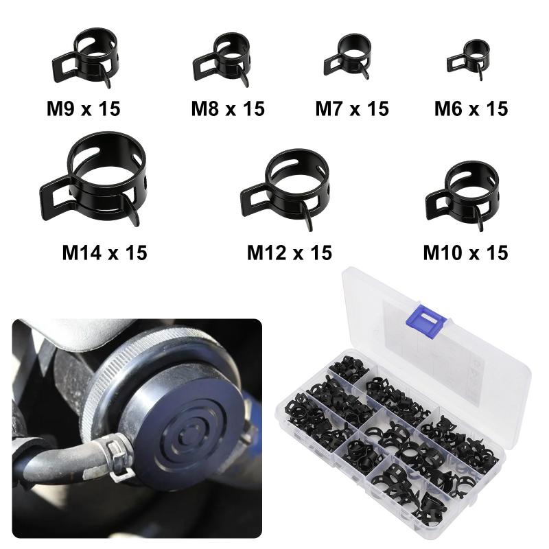 Hose Clamp Assorted - Zestaw 105 szt. opasek sprężynowych do