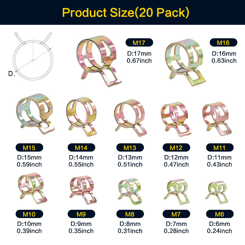 Zestaw 20 szt. opasek zaciskow – Hose Clamp Assorted recenzja i cena